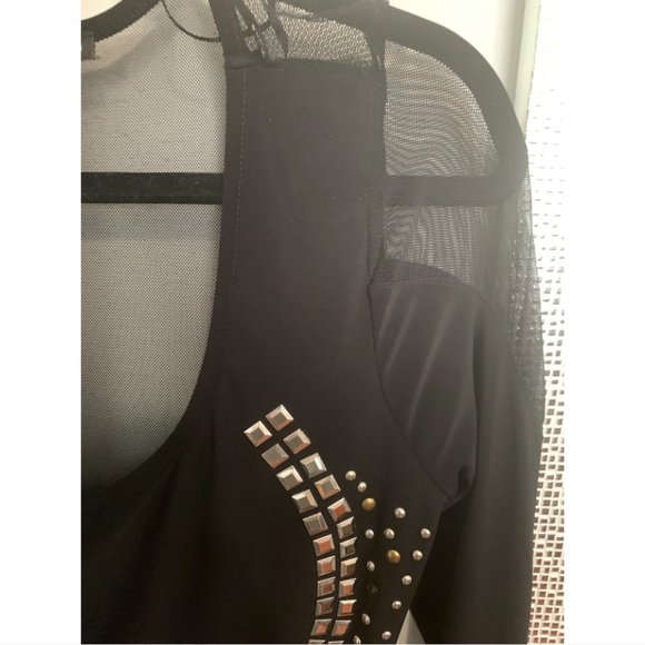 ✨SYMPHONY BLACK STUDDED BODYCON DRESS - SIZE: US M - Picture 3 of 4